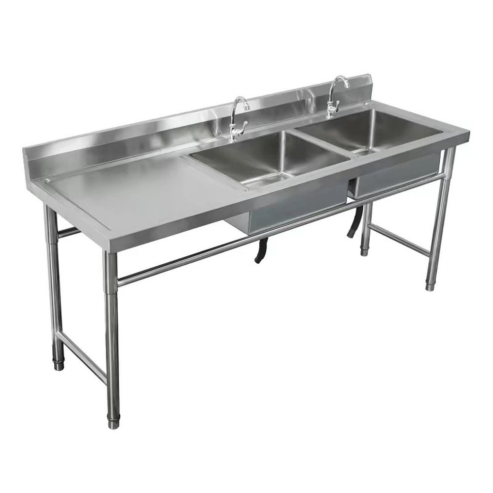 Double Bowl Sink with Left Drainboard — product overview