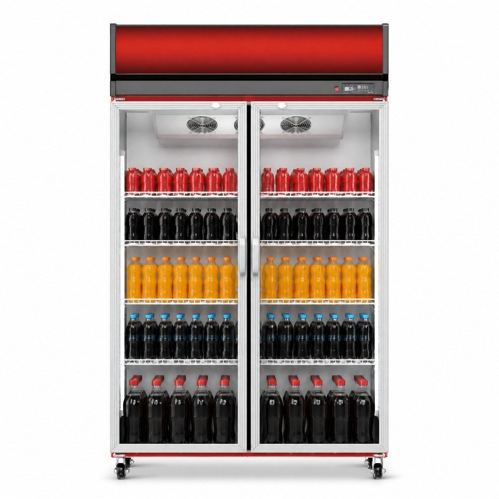 Double Door Glass Beverage Cooler — product overview
