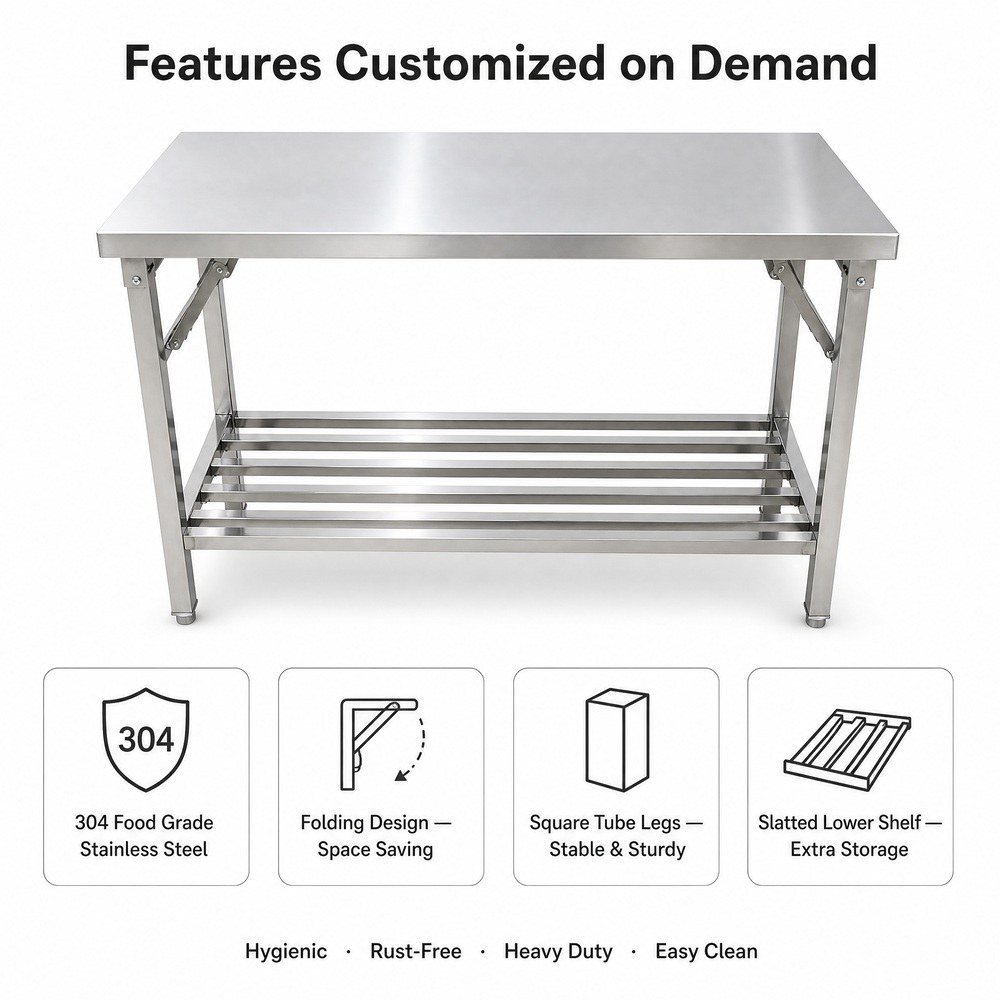 Folding Stainless Steel Work Table — key features