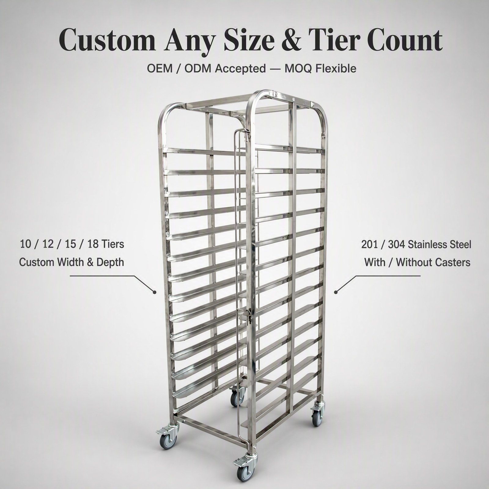 Mobile Sheet Pan Rack Trolley &mdash; available configurations