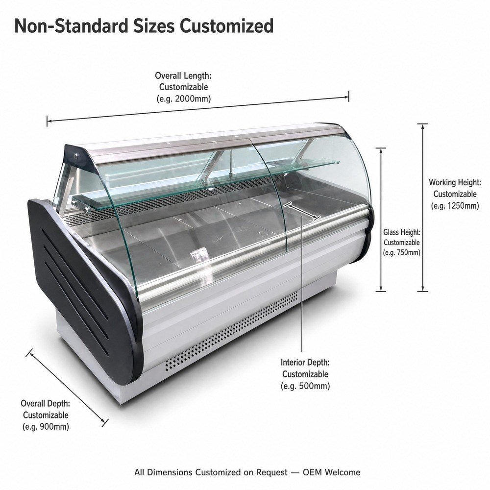Refrigerated Deli Display Case — dimensions