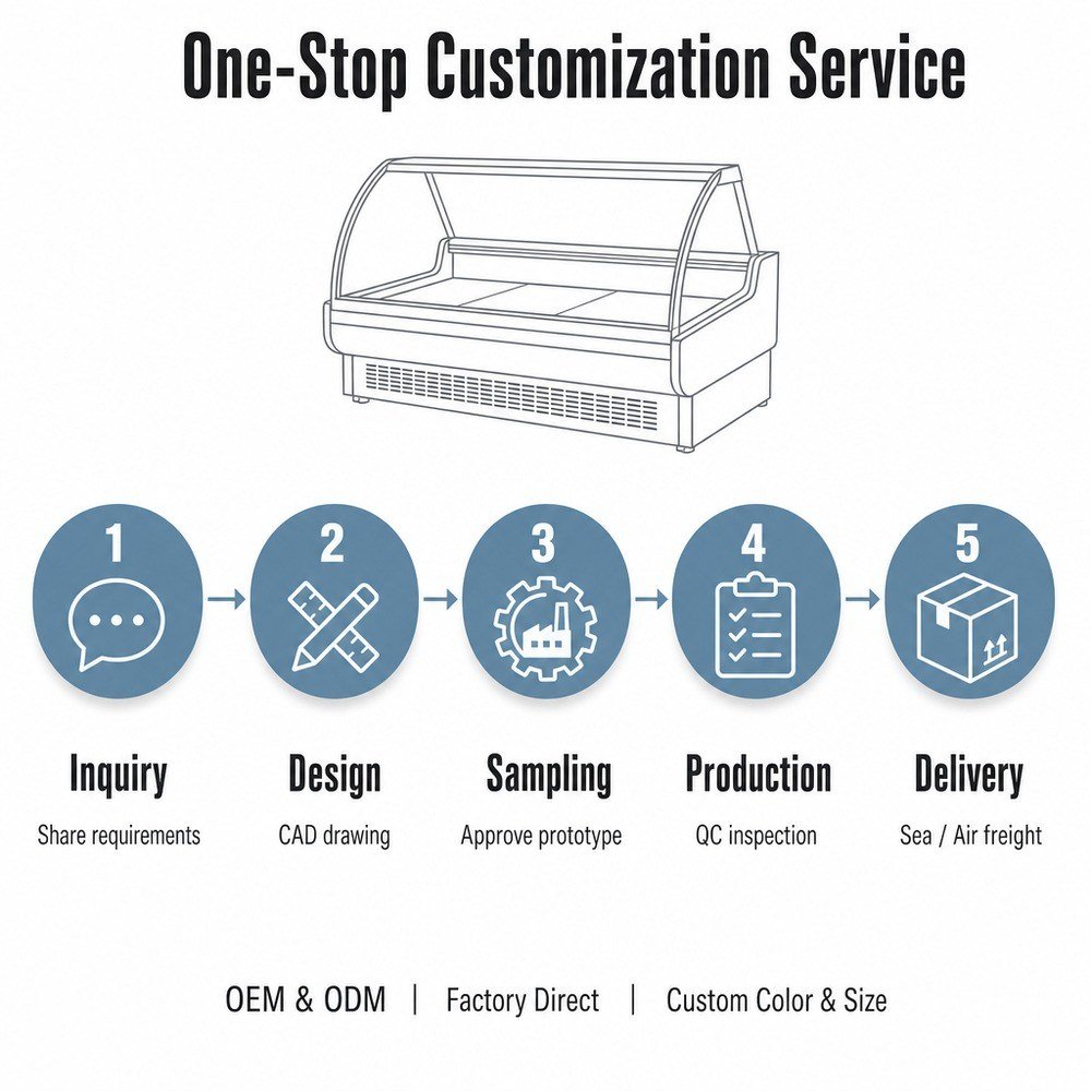 Refrigerated Deli Display Case — OEM/ODM customization process