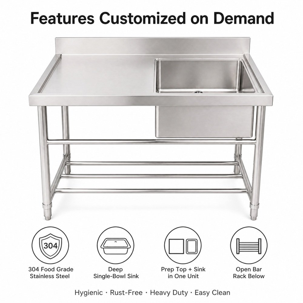 Single Bowl Sink with Left Drainboard — key features
