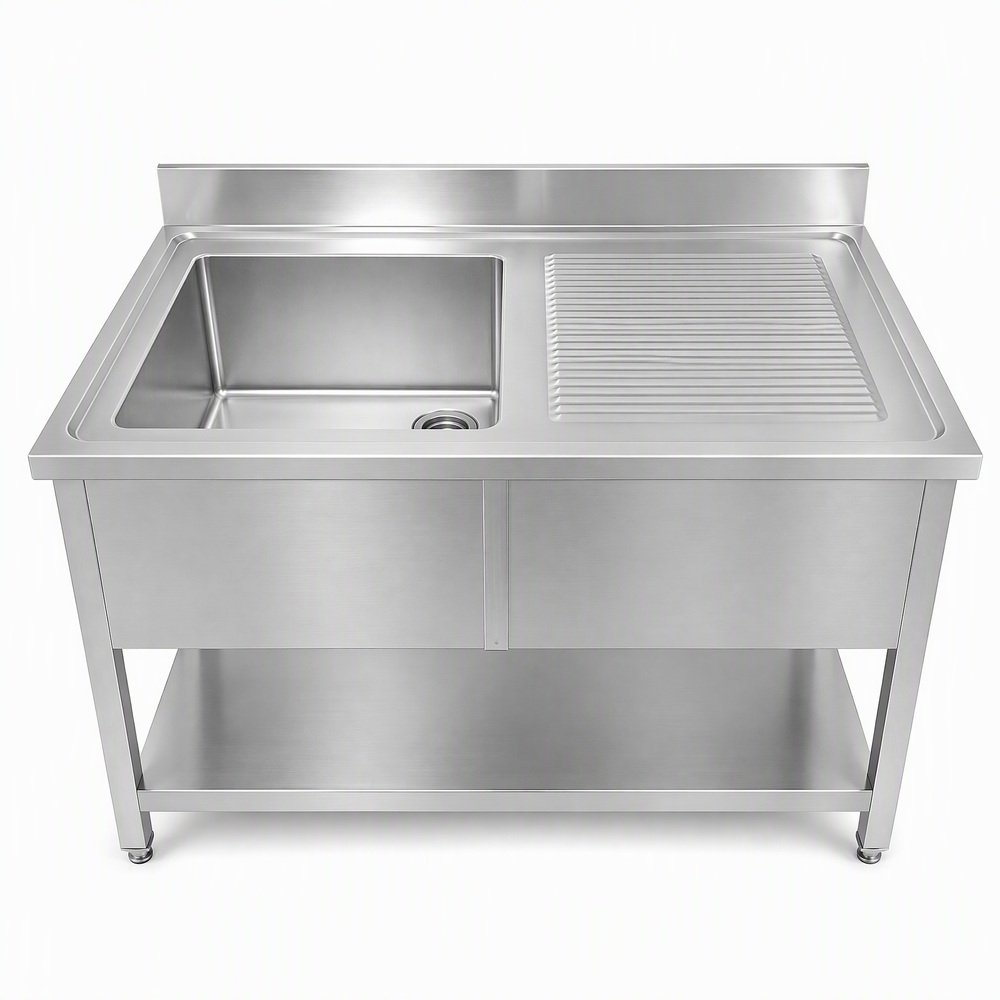 Sink Table with Ribbed Drainboard — product overview