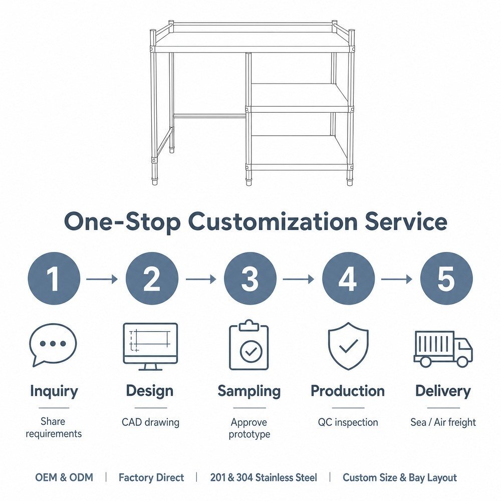 Stainless Steel Gas Cylinder Storage Rack — OEM/ODM customization process