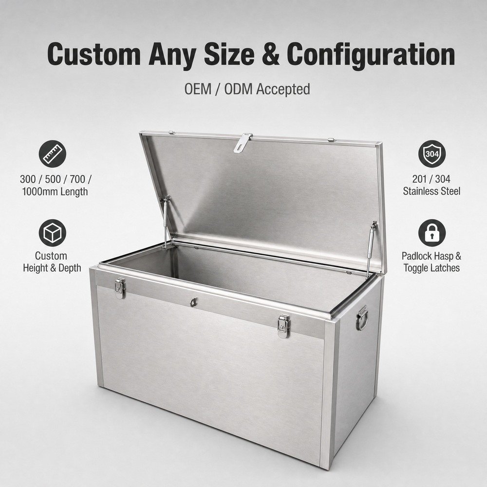 Stainless Steel Storage Box — available configurations