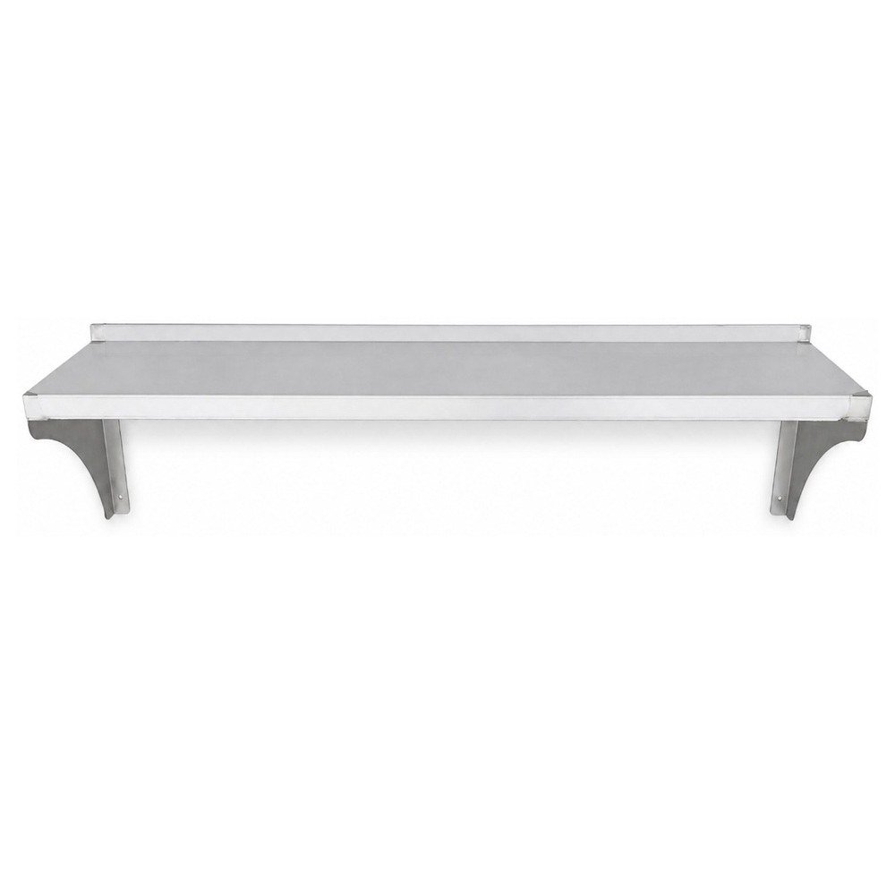 Wall Mounted Stainless Steel Shelf With Guard Rail — product overview